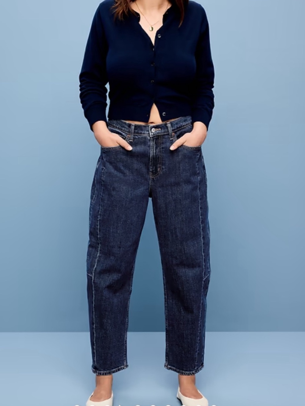 Old Navy High-Waisted Baggy Barrel Ankle Jeans
